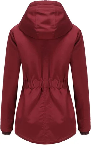 Vista 2 de MODFUL Abrigo de invierno cálido para mujer, con forro polar, parka de talla grande con capucha