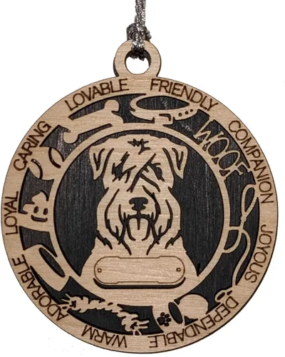Vista 142 de Adorno de Navidad personalizado para perro Cavalier King Charles Spaniel, redondo de 3 pulgadas, madera cortada con láser de 2 capas, nombre y texto
