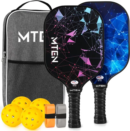 Vista 17 de Pickleball Paddles Set of 2 or 4, or Single Paddle – USAPA Approved Fiberglass Surface Pickleball Rackets Set for Men & Women