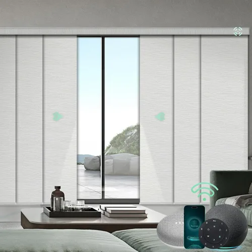 Vista 12 de Yoolax Persianas de puerta corredera inteligentes XL personalizadas, persianas motorizadas compatibles con Alexa, persianas de tela opacas Basalto