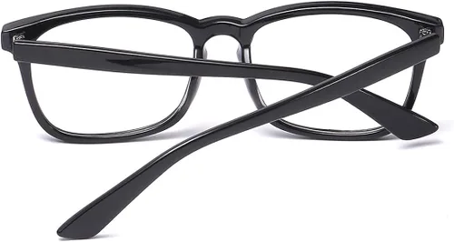 Vista 7 de ENSARJOE Lentes de lentes cuadrados unisex con estilo sin receta y marco transparente para lentes