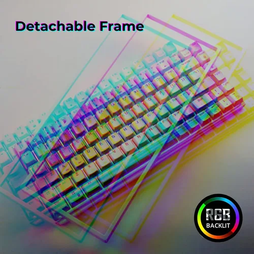Vista 7 de RK ROYAL KLUDGE RK84 Teclado mecánico con cable RGB 75% intercambiable en caliente, teclado para juegos TKL sin llave de 84 teclas con software