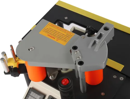 Vista 6 de Máquina de bandas de borde de 900 W, banda de borde de PVC/madera resistente con pegamento de doble cara, temperatura ajustable (248-356°F) y altura