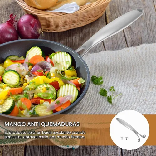 Vista 5 de Luxshiny Asa de cacerola de repuesto de acero inoxidable con mango de baquelita, mango de olla de baquelita, accesorios de utensilios de cocina