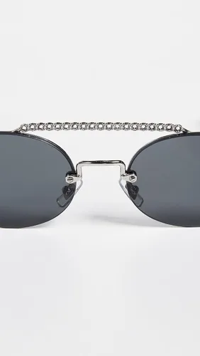 Vista 6 de Miu Miu Gafas de sol redondas de aviador para mujer color plateadogris talla única