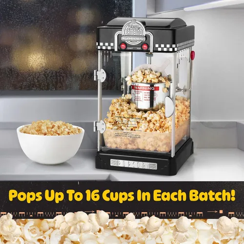 Vista 4 de Great Northern Popcorn Little Bambino 2.5oz Máquina de palomitas de maíz Negro