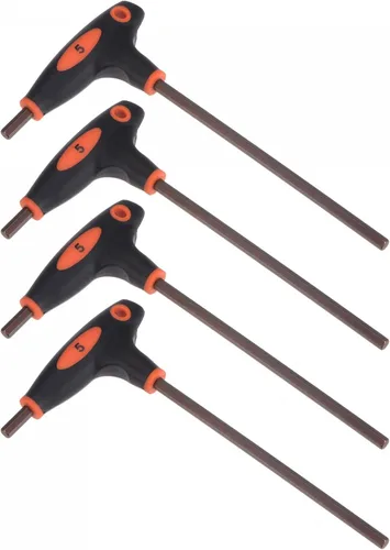 Vista 8 de uxcell Llave hexagonal de 0.079 in con mango en T de doble extremo, acero métrico S2 4 piezas