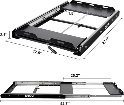 Vista 2 de ICECO Montaje deslizante para refrigerador portátil JP Pro Series, refrigerador de coche congelador deslizante