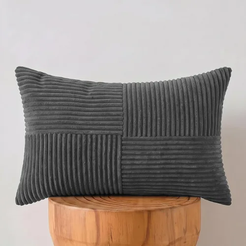 Vista 123 de Fancy Homi Juego de 1 funda de cojín cuadrada negra decorativa de 14 x 14 pulgadas para sala de estar, dormitorio, sofá cama, sofá, cama, funda
