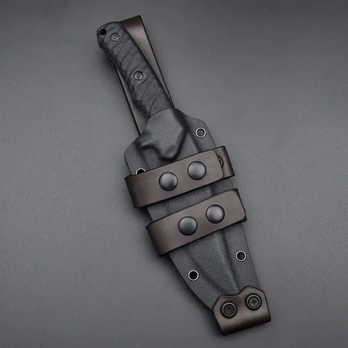 Vista 9 de Cuchillo afilado de hoja fija de 10.2 pulgadas, mango de acero G10, espiga completa, herramienta de caza, cuchillo de bushcraft al aire libre Negro