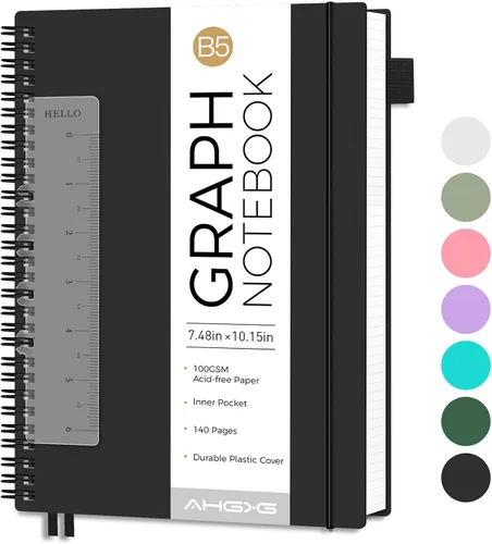 Vista 31 de AHGXG Diario de puntos, cuaderno en espiral de cuadrícula de puntos de 8.5 x 11 pulgadas, cuaderno de puntos grande A4, papel grueso de 3.53 oz/m²