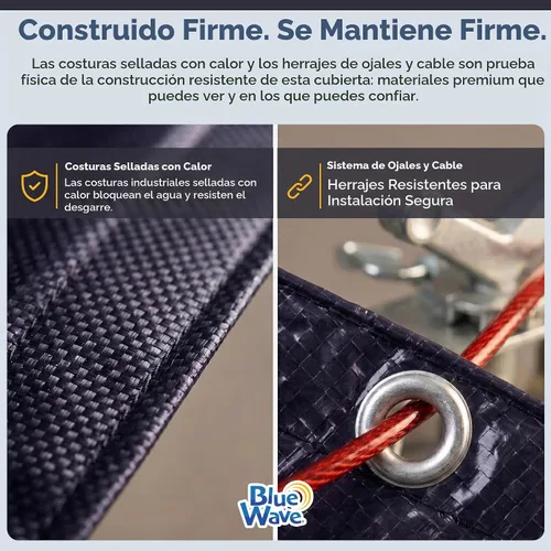 Vista 6 de Blue Wave Cubierta redonda de piscina para invierno de 18 pies, grado Bronce, 8 años – Polietileno duradero y resistente al clima – 4 pies