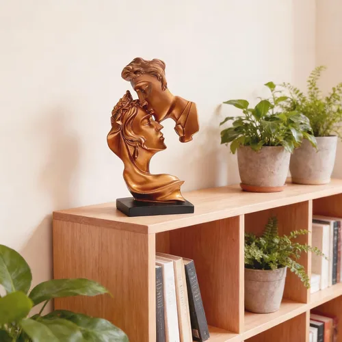 Vista 4 de Escultura de beso para parejas, arte abstracto, escultura de pareja, decoración de estatua de resina, estatua romántica utilizada para decoración