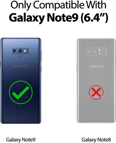 Vista 2 de GOOSPERY - Parachoques magnético para puerta compatible con Galaxy Note 9, funda tipo billetera con tarjetero, cierre automático por imán, funda