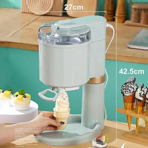 Vista 2 de Máquina para hacer helados – Mini máquina automática de servir suave para el hogar, máquina de postres de crema de frutas DIY, electrodoméstico