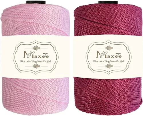 Vista 17 de Cordón de macramé de poliéster de alta calidad de 0.118 in × 218 yardas, 0.118 in, 100% polipropileno, ideal para ganchillo, ganchos de pared