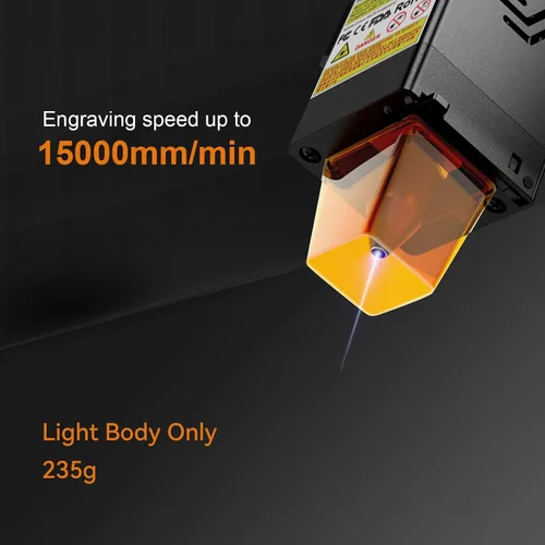 Vista 11 de ORTUR Módulo láser LU2-10A para Laser Master 2 Pro S2, cabezal láser de 10000 mW con boquilla de asistencia para grabadores láser, punto comprimido