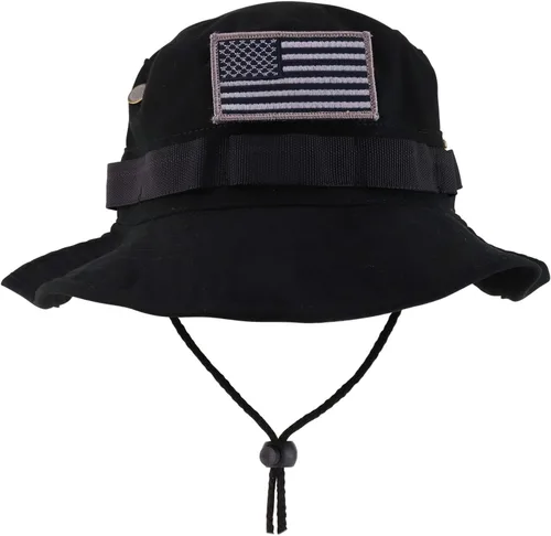 Vista 2 de Armycrew - Gorra con cierre de gancho y lazo con bandera militar americana con correa para la barbilla