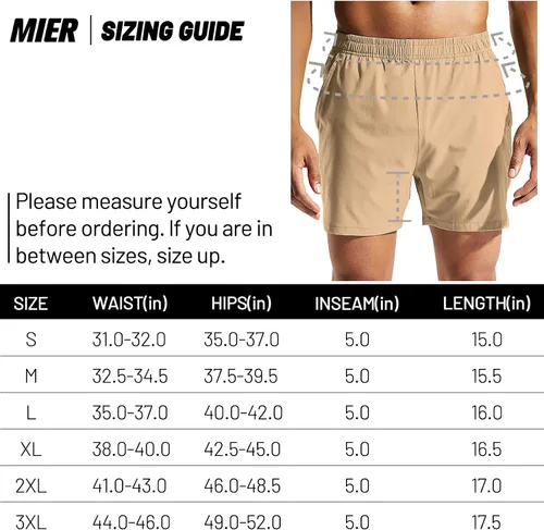 Vista 7 de MIER Pantalones cortos deportivos para correr de 5 pulgadas para hombre con bolsillos, de secado rápido, ligeros, pantalones cortos de entrenamiento