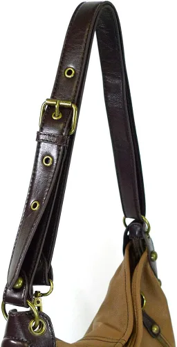 Vista 7 de CHALA Bolso de mano con encanto cruzado o hombro convertible grande color marrón
