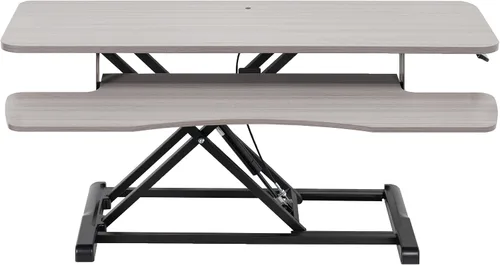 Vista 21 de VIVO Convertidor de escritorio de 26 pulgadas, Serie K, elevador ajustable de sentado a parado, estación de trabajo para dos monitores y laptop