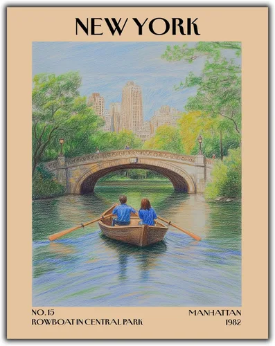 Vista 25 de K&L DESIGN CO. Impresión artística retro vintage de Nueva York, póster sin marco de 11 x 14 pulgadas, recuerdos de la ciudad de Nueva York, bonita