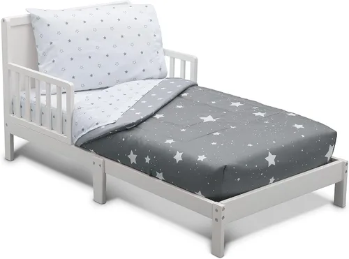 Vista 6 de Delta Children Juego de ropa de cama de 4 piezas para niños, edredón reversible 2 en 1, incluye edredón ajustable para mantener a los más pequeños