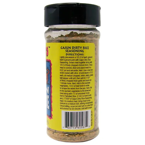 Vista 4 de Andy Roo's Condimento criollo de arroz sucio cajún sin sal, coctelera de 4 onzas
