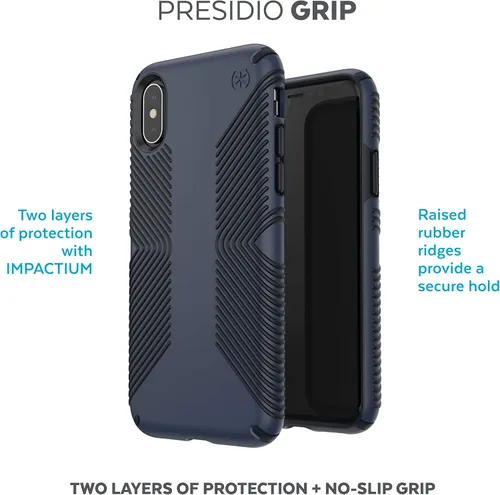 Vista 2 de Speck Productos Funda Presidio Grip iPhone Xs/iPhone X, Eclipse Azul/Negro Carbón