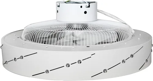 Vista 4 de Ventilador de techo con luz, LED de 22 pulgadas, modos de iluminación totalmente regulables con control remoto, cuchillas acrílicas invisibles