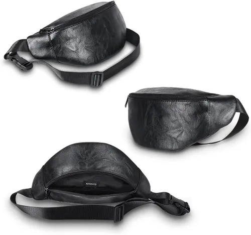 Vista 2 de Geestock Riñonera de piel sintética, para hombre y mujer, impermeable, para correr, senderismo, ciclismo, deportes al aire libre, escuela, regalo
