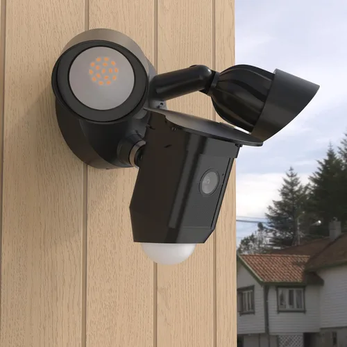 Vista 5 de Cubierta de cámara de sombra de lluvia solar compatible con R-ing Floodlight Cam Wired Plus, para reflector R-ing al aire libre, resistente a