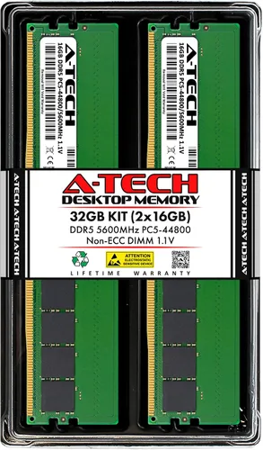 Vista 6 de A-Tech 8 GB de RAM para ASUS ROG Maximus Z890 (Hero/Hero BTF/Extreme) placa base DDR5 5600MHz PC5-44800 DIMM 1.1V 288-Pin no ECC UDIMM