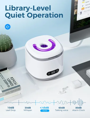 Vista 9 de Estefanlo Limpiador ultrasónico de retenedores, máquina limpiadora de retenedores de 45 kHz con temporizador automático digital LED, limpiador