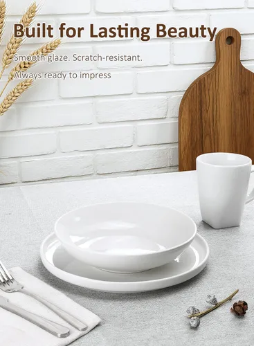 Vista 7 de Tazones para pasta, cuencos de sopa de ensalada blanca de 22 onzas, cuencos grandes para pasta, platos de pasta de porcelana, cuencos anchos y poco