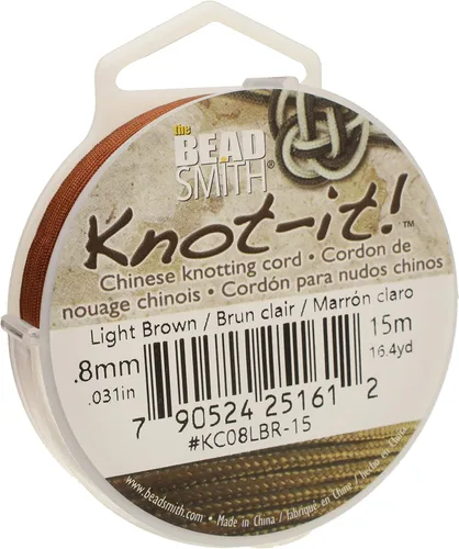 Vista 8 de The Beadsmith Knot-it - Cordón de nailon chino, color negro, 0.059 in de diámetro, carrete de 16.4 ft