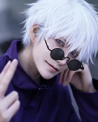 Vista 6 de NUTRIUPS Gojo Satoru - Gafas de sol Gojo Satoru para cosplay, accesorio de cosplay Jujutsu Kaisen, Negro