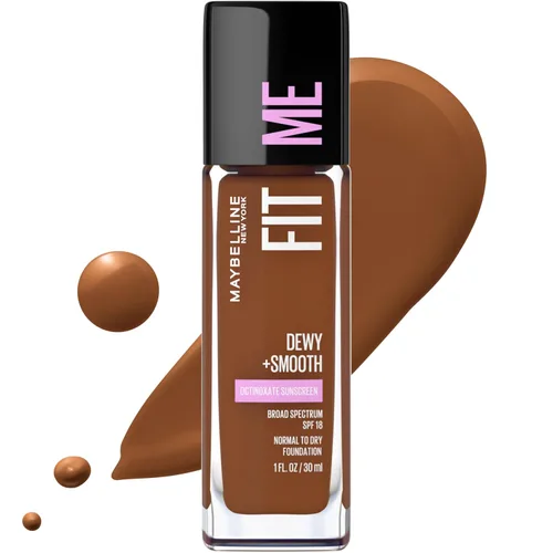 Vista 27 de Maybelline Fit Me Dewy + base líquida suave de maquillaje, Mocha, 1 unidad (el empaque puede variar)