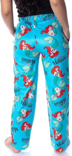 Vista 4 de Disney Little Mermaid Ariel - Pantalones de pijama suaves para mujer azul mar