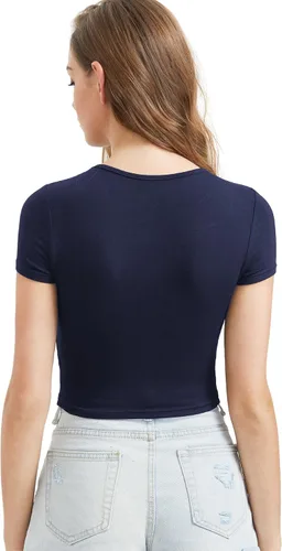 Vista 4 de SweatyRocks - Ombliguera básica de manga corta y cuello redondo para mujer