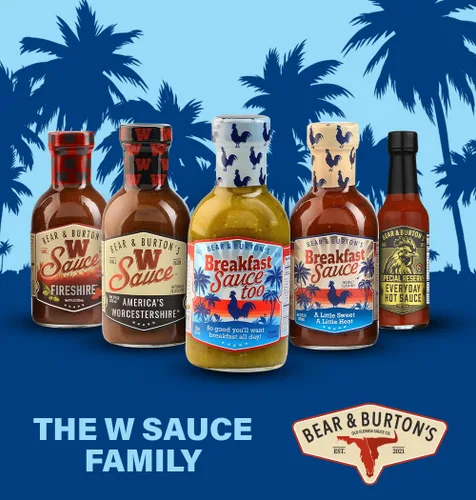 Vista 6 de Bear and Burton's Breakfast Sauce Too Una salsa de calor medio de los fabricantes de W Sauce 12 onzas líquidas