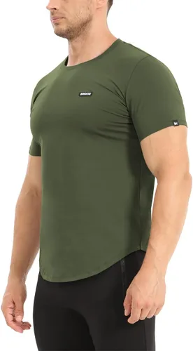 Vista 4 de BROKIG Camiseta de entrenamiento de gimnasio TDry Bold para hombre, ajuste casual, culturismo, camisas de manga corta para hombre