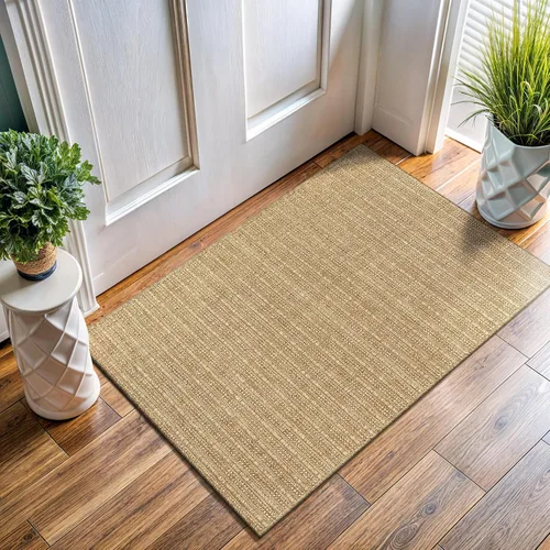Vista 43 de Tapete de Puerta de Yute Fácil 2x3 Pies Interior Exterior Alfombras Naturales Alfombra de Fibra Sólida Alfombra de Área Tejida Boho Fácil de Limpiar