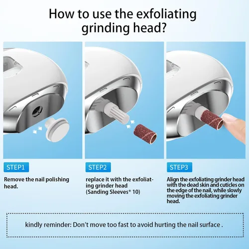 Vista 6 de Electric Automatic Nail Clipper with LED Light & 3 Speeds,Fingernail Cutter and Polisher and Exfoliating 3 in 1 Design,Nail Scraps Storage
