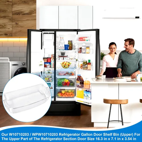 Vista 6 de Contenedor de puerta de 2 galones WPW10710203 para Whirlpool Kenmore Refrigerador Reemplazar W10710203 W10451871 W10463668 W10710203 WPW10710203VP