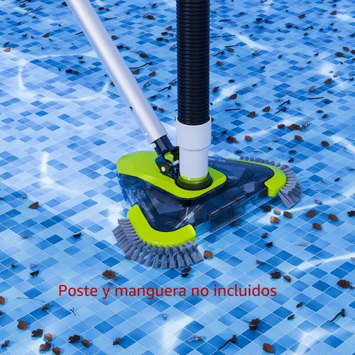 Vista 6 de Sepetrel Cabezal de aspiradora de piscina mejorado con cepillo lateral y adaptador de manguera giratorio universal, forma triangular pesada