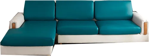 Vista 14 de Fundas de cojín impermeables para sofá, fundas de cojín de piel sintética para sofá en forma de L, protector de muebles para niños, funda de asiento