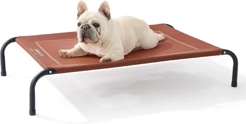 Vista 18 de Bedsure Camas elevadas para perros al aire libre para perros pequeños, cama portátil elevada para mascotas con hamaca para mascotas con patas Gris
