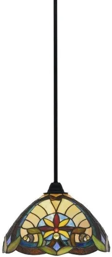 Vista 146 de Toltec Lighting Paramount - Mini colgante de 1 luz en acabado negro mate con cristal de arte perla de 7 pulgadas y estilo negro