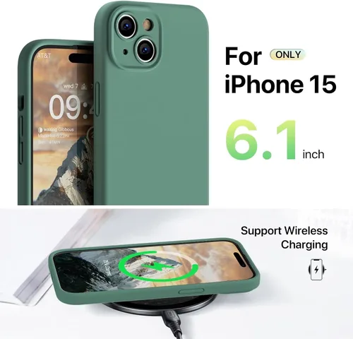 Vista 7 de GOODVISH Funda compatible con iPhone 15, silicona mejorada [protección mejorada de la cámara] funda para teléfono con 2 protectores de pantalla